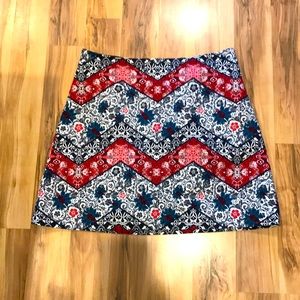 Express red, green, blue, and white skirt